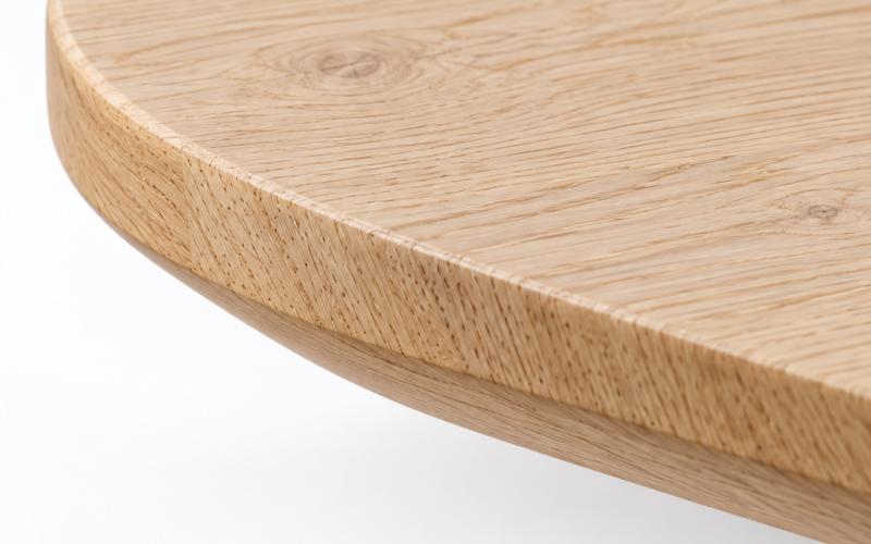 Eiken druppeltafel 150 x 120 cm met verjongde rand